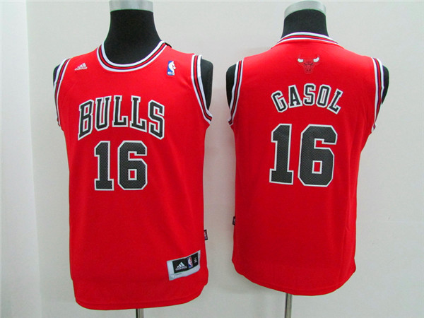 NBA Youth Chicago Bulls #16 Gasol red Game Nike Jerseys->youth nba jersey->Youth Jersey